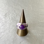 Vintage 80s USA retro purple enamel silver ring レトロ ヴィンテージ パープル エナメル シルバー リング