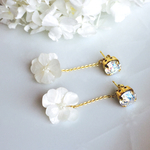 再販❣️スワロフスキーとゆらゆらホワイト紫陽花（アジサイ）