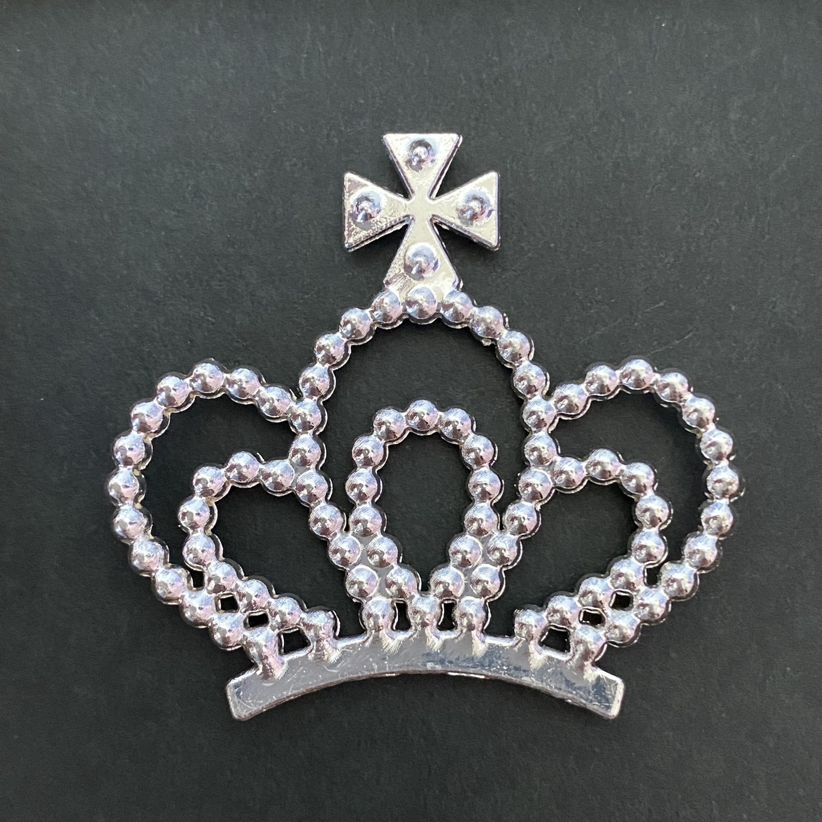 MT225 王冠 ティアラパーツ シルバー×クリスタル 41×38mm 2個