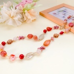 [再販]ロードナイト細石＊赤色のロングネックレス