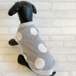あったかニット　ロングサイズ　ダックス服　3サイズ　タンクトップ　ランダムドット　グレー　受注製作品　ペットウエア　秋冬　わんこ服　ロングサイズ　犬服　犬の服