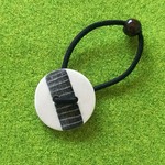 黒ストライプ帯  シンプルな陶器のヘアゴム