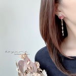 𓏸𓂂𓈒大人の女性へ𓈒𓂂𓏸  薔薇とチェーンの耳飾り/  ピアス イヤリング　no.1270