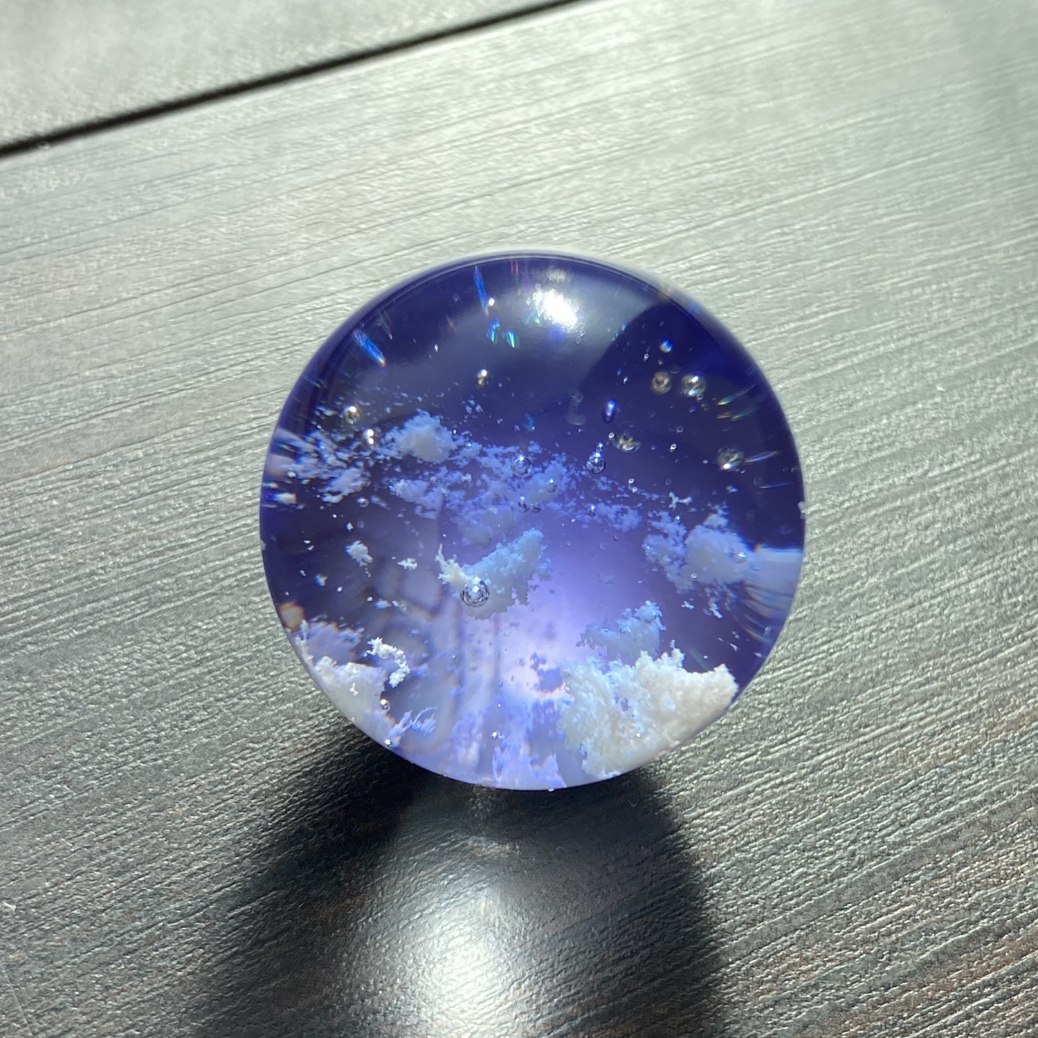 雲レジン 空に落ちる 深い青空 空玉 ② ペンダント チェーン