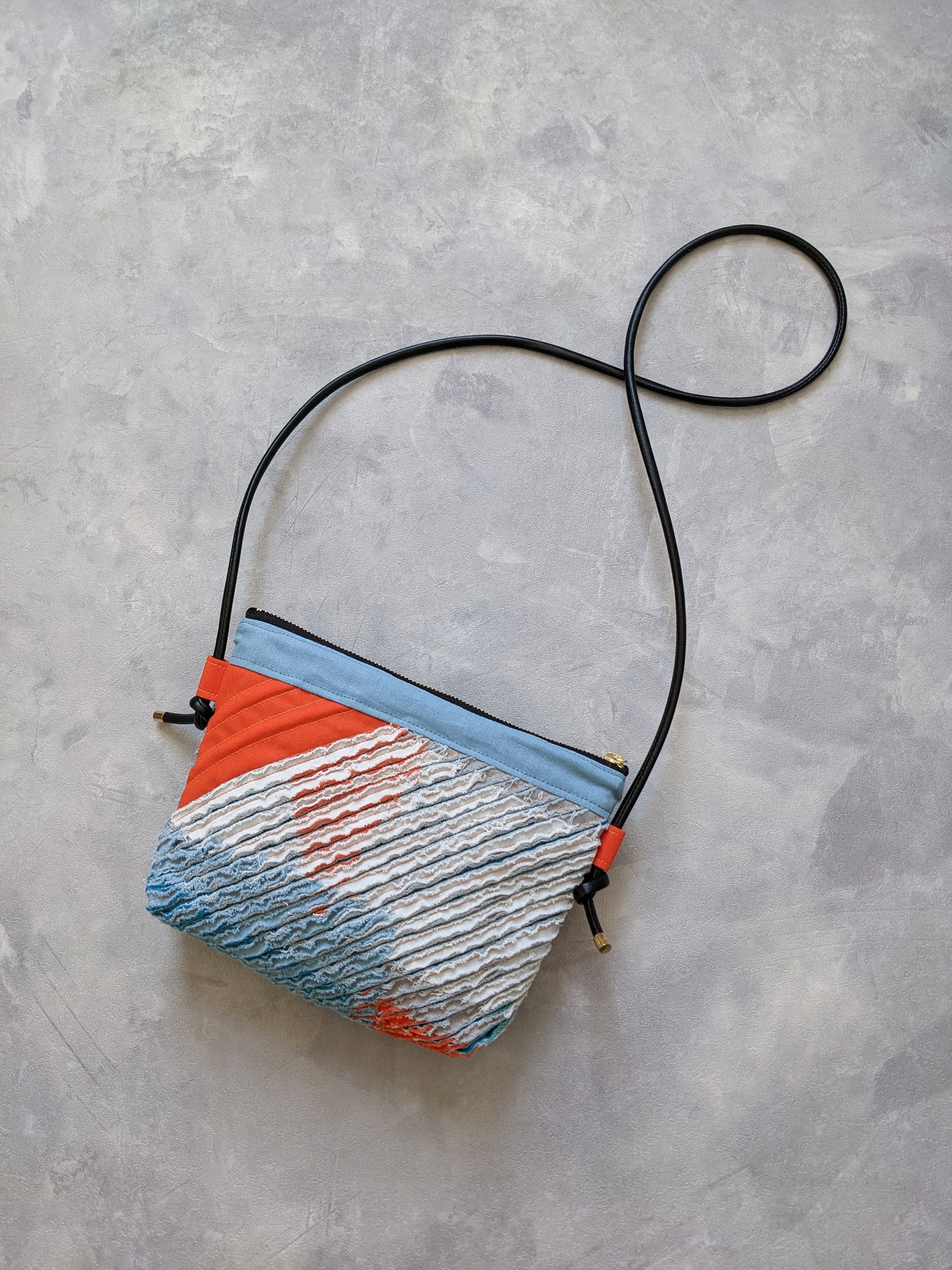 ハンドメイド】スラッシュキルト ストライプ ミニトートバッグ