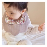 [  liberty collar cotton bib   ]   名入れ  スタイ  刺繍  ガーゼ  出産祝い  ラッピング  女の子  男の子
