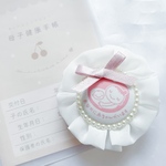 マタニティロゼット　キーホルダー　マタニティー　ピンクのマタニティマーク　おなかに赤ちゃんがいます　シフォン　ふわふわ