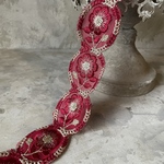 実物のお色味と違う場合があります] インド刺繍リボン　花　インド刺繍　スパンコール　刺繍リボン　リボン　りぼん　※10月8日よりゆうパケットにて発送