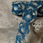実物のお色味と違う場合があります] インド刺繍リボン　花　インド刺繍　スパンコール　刺繍リボン　リボン　りぼん　※10月8日よりゆうパケットにて発送