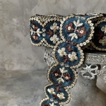実物のお色味と違う場合があります] インド刺繍リボン　花　インド刺繍　スパンコール　刺繍リボン　リボン　りぼん　※10月8日よりゆうパケットにて発送