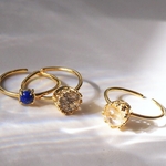 フリーサイズリング　Gem stone collection　ラピスラズリ　サファイア　トルマリンクォーツ　ムーンストーン