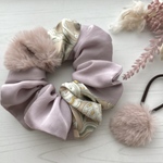 ラベンダー＆ペーズリーのシュシュ✿ファーミックス　ヘアゴム付き