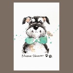 イラスト原画(ポストカードサイズ) ミニチュアシュナウザー