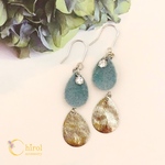 フェルトとしずくの秋冬ピアス＊ブルー