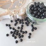 100pcs ＊6mm アクリルビーズ  ブラック（0092）