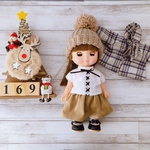 ＊169ソランちゃん・メルちゃん服＊チェックのジャケットと編みあげTシャツ4点