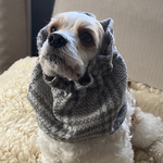 あったかツイードチェック❤︎ダークグレイ　犬用スヌード　中型犬用スヌード