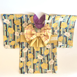 小型犬用着物椿柄(山吹)LLサイズ