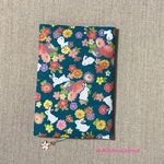ブックカバー 文庫サイズ「白ウサギと桜(緑)」