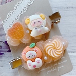 【25】ホイップデコ♡ヘアクリップ♡オレンジ