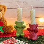 2個セット【クリスマス限定カラー】韓国キャンドルセット レトロくまキャンドル