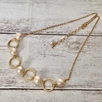 【SALE】コットンパールとデザインリングのネックレス