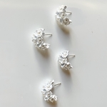 ◎12月新作◎【2pcs white #1-5】パールフラワーピアスパーツ/お花/パール/ピアスパーツ/ピアス/白/マット素材