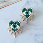 トゲトゲの目のピアス🟩グリーン