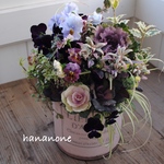 くすみピンクの寄せ植え