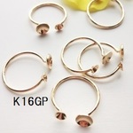 【２個】K16GPゴールド　 リング（4mm+6mmカップ）指輪　デコ