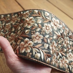 1mカット済み【インド刺繍リボン】幅広　シルク　刺繍リボン   【グレー】