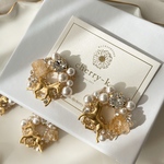 天然石ver.horse bijou ring pierce 《ビジュー　大ぶり　馬　ピアス》