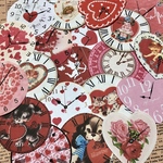 (再販×15)ヴィンテージクロック(Valentine)＊ジャンクジャーナル＊コラージュ素材＊コラージュペーパー