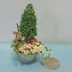 ミニチュアの花「コニファー&パンジーのガーデンポット」
