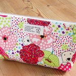 wwhyuka様オーダー品//花とくまさんポーチ＊レッド♪