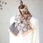 軽くてあったか♪ネックウォーマー（タンバリン・ベージュ）ハンドメイド・ミナペルホネンの生地使用