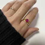 ピンクタイガーアイの大きいサイズのリング