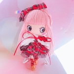 イーマリーちゃん🎀リバティタータンチェック💝ふりふりドレス💕ヘアリボンとケープの3点セット💕