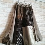ボリュームバルンスカート＊パッチワーク＊大人レディース＊ハンドメイド＊バルーンスカート＊チョコレート・モカ　