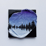 アクリル画『一筆先には雪景色』