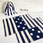 No.614 navy and white＊ランチ3点セット　入園　入学　お祝い