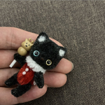 クリスマスver  二足歩行　オッドアイ　黒猫ちゃん　モールアート　モールベア 