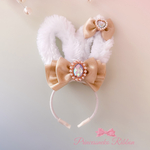 うさみみカチューシャ🐰 ②白うさパールゴールド 🐰正月　2023🎍🎀 moanaribbon 🎀