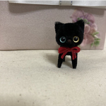 小さな　オッドアイ　黒猫ちゃん　モールアート　モールベア 