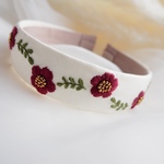 ボルドーのお花刺繍カチューシャ