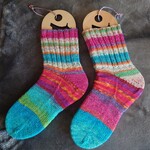 ☆セール品☆とにかくカラフル手編み靴下ピンク系②