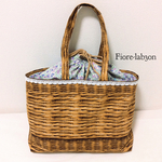 2way 巾着式カゴ柄トートバッグ