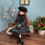 リカちゃん服 ワンピース  【タータンチェックGreen】