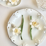立体刺繍  水仙 (スイセン) のブローチ  narcissus