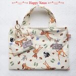 ＊221212-2＊ぺたんこミニトートバッグ＊ミニミニバッグ付き＊うさぎのクリップ付き！